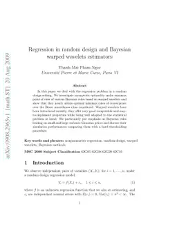 Regression in random design and Bayesian warped wavelets estimators
