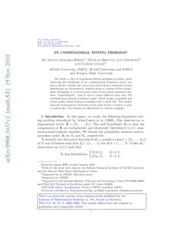 On combinatorial testing problems