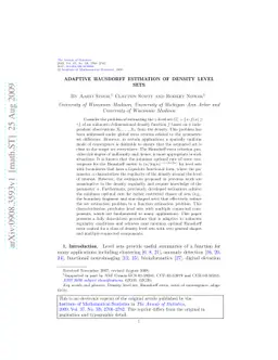Adaptive Hausdorff estimation of density level sets