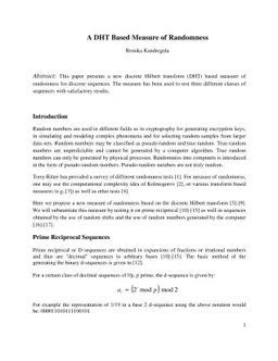 A DHT Based Measure of Randomness