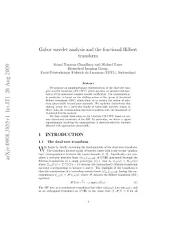Gabor wavelet analysis and the fractional Hilbert transform