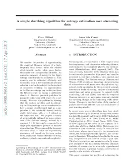 A simple sketching algorithm for entropy estimation