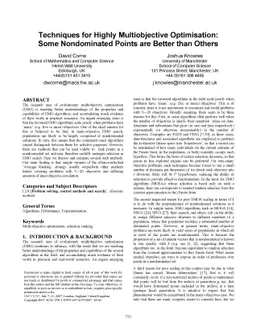 Techniques for Highly Multiobjective Optimisation: Some Nondominated
  Points are Better than Others