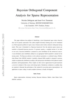 Bayesian orthogonal component analysis for sparse representation