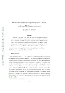 On the extendibility of partially and Markov exchangeable binary
  sequences