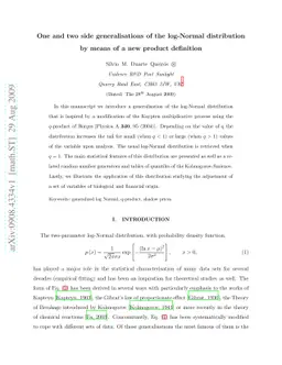 One and two side generalisations of the log-Normal distribution by means
  of a new product definition