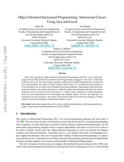 Object-Oriented Intensional Programming: Intensional Classes Using Java
  and Lucid