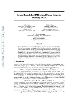 Lower Bounds for BMRM and Faster Rates for Training SVMs