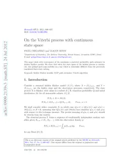 On the Viterbi process with continuous state space