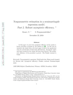 Nonparametric estimation in a semimartingale regression model. Part 2.
  Robust asymptotic efficiency