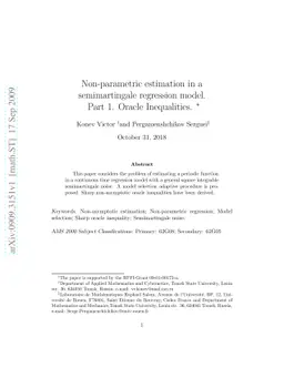 Non-parametric estimation in a semimartingale regression model. Part 1.
  Oracle Inequalities
