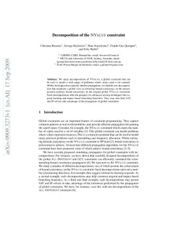 Decomposition of the NVALUE constraint