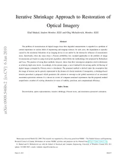 Iterative Shrinkage Approach to Restoration of Optical Imagery