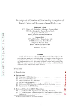 Techniques for Distributed Reachability Analysis with Partial Order and
  Symmetry based Reductions