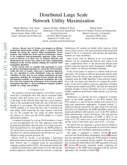 Distributed Large Scale Network Utility Maximization