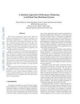 A Statistical Approach to Performance Monitoring in Soft Real-Time
  Distributed Systems