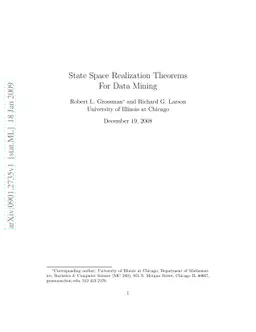 State Space Realization Theorems For Data Mining