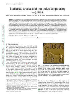 Statistical analysis of the Indus script using $n$-grams