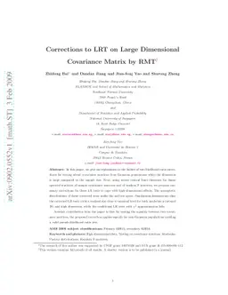 Corrections to LRT on Large Dimensional Covariance Matrix by RMT