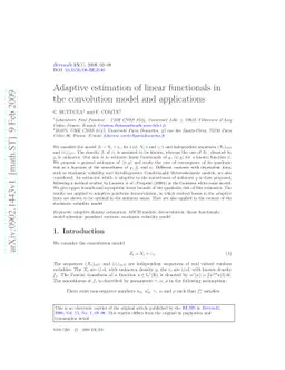 Adaptive estimation of linear functionals in the convolution model and
  applications