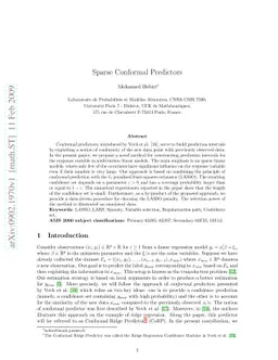 Sparse Conformal Predictors