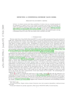 Detecting a conditional extrme value model