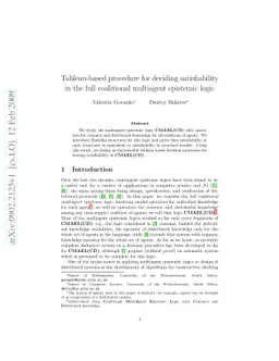 Tableau-based procedure for deciding satisfiability in the full
  coalitional multiagent epistemic logic