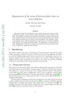 Segmentation of the mean of heteroscedastic data via cross-validation