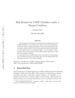 Risk Bounds for CART Classifiers under a Margin Condition