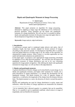 Dipole and Quadrupole Moments in Image Processing