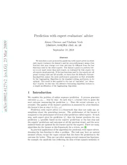 Prediction with expert evaluators' advice