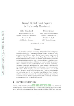Kernel Partial Least Squares is Universally Consistent