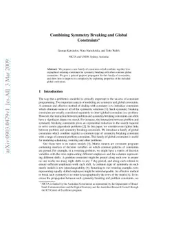 Combining Symmetry Breaking and Global Constraints