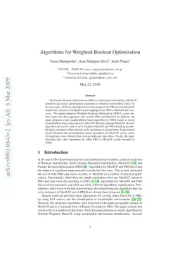 Algorithms for Weighted Boolean Optimization