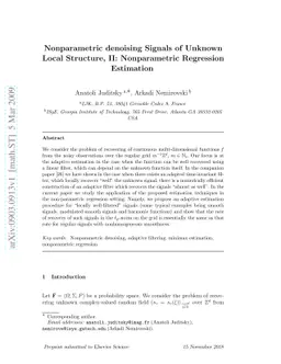 Nonparametric denoising Signals of Unknown Local Structure, II:
  Nonparametric Regression Estimation