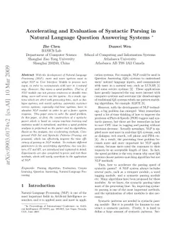 Accelerating and Evaluation of Syntactic Parsing in Natural Language
  Question Answering Systems