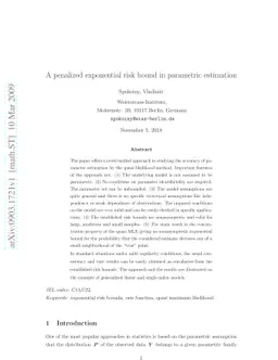 A penalized exponential risk bound in parametric estimation