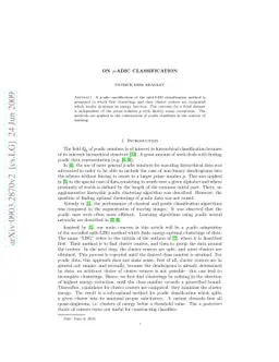 On $p$-adic Classification