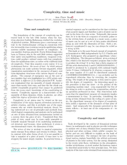 Complexity, time and music