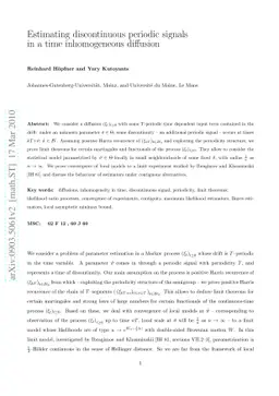 Estimating discontinuous periodic signals in a non-time homogeneous
  diffusion process