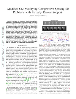 Modified-CS: Modifying Compressive Sensing for Problems with Partially
  Known Support