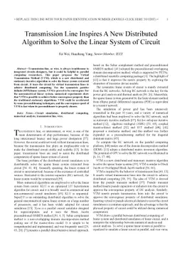 Transmission line inspires a new distributed algorithm to solve linear
  system of circuit