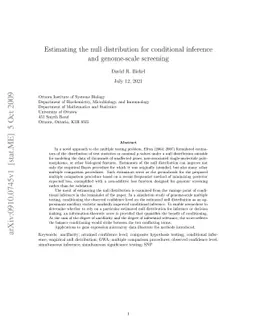 Estimating the null distribution for conditional inference and
  genome-scale screening
