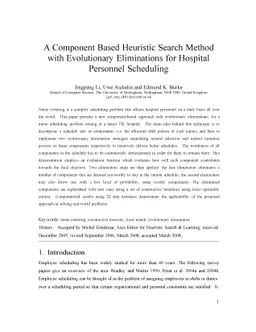 A Component Based Heuristic Search Method with Evolutionary Eliminations