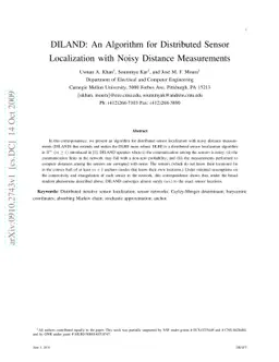 DILAND: An Algorithm for Distributed Sensor Localization with Noisy
  Distance Measurements
