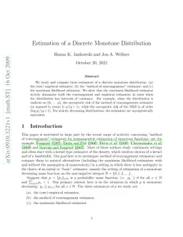 Estimation of a discrete monotone distribution