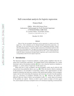 Self-concordant analysis for logistic regression