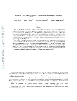 Sum of Us: Strategyproof Selection from the Selectors