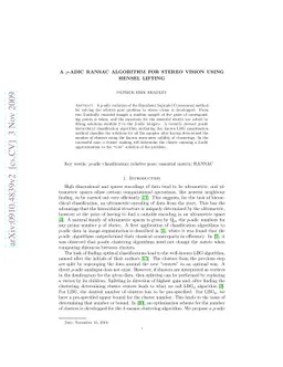 A $p$-adic RanSaC algorithm for stereo vision using Hensel lifting