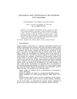Articulation and Clarification of the Dendritic Cell Algorithm